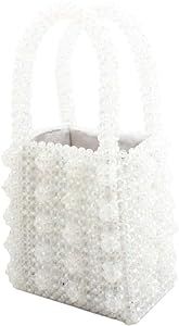 Womens Beaded Handbags Handmade Weavel Pearl Tote Bags fit Wedding Party Beautiful Luxury Purses | Amazon (US)