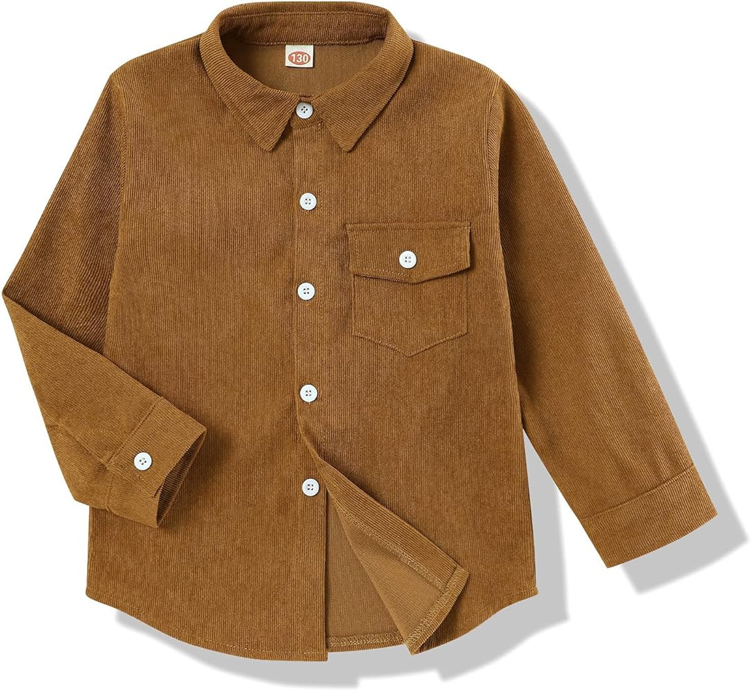 Toddler Boy Clothes Button Down Shirt Long Sleeve Boy Fall Outfits | Amazon (US)