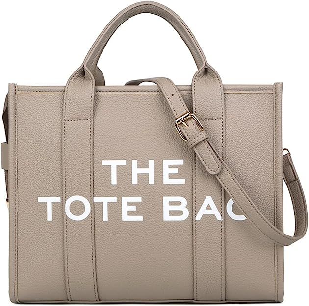 Tote Bag for Women PU Leather Travel Tote Handbag Large Top-Handle Shoulder Crossbody Bag Purse f... | Amazon (US)