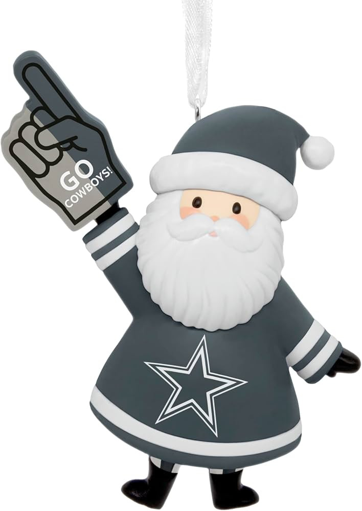 Hallmark NFL Dallas Cowboys Santa Fan Christmas Ornament, Gifts for Sports Fans | Amazon (US)