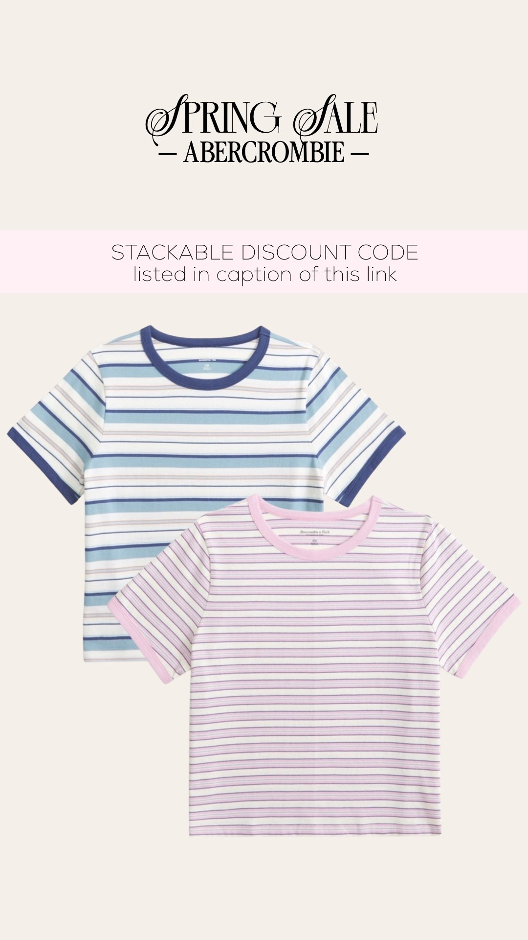 These tees are giving Aritzia but currently on sale for under $20 when you use stackable discount code! 😍🌸

🚨 USE STACKABLE CODE “SPRINGAF” at checkout for an additional 15% off the sale @abercrombie 

Abercrombie. Abercrombie sale. Spring fashion. Spring outfits. Spring style. Striped tees. Tshirts. Basics. Casual style. On sale now. Spring sale  

#LTKSaleAlert
