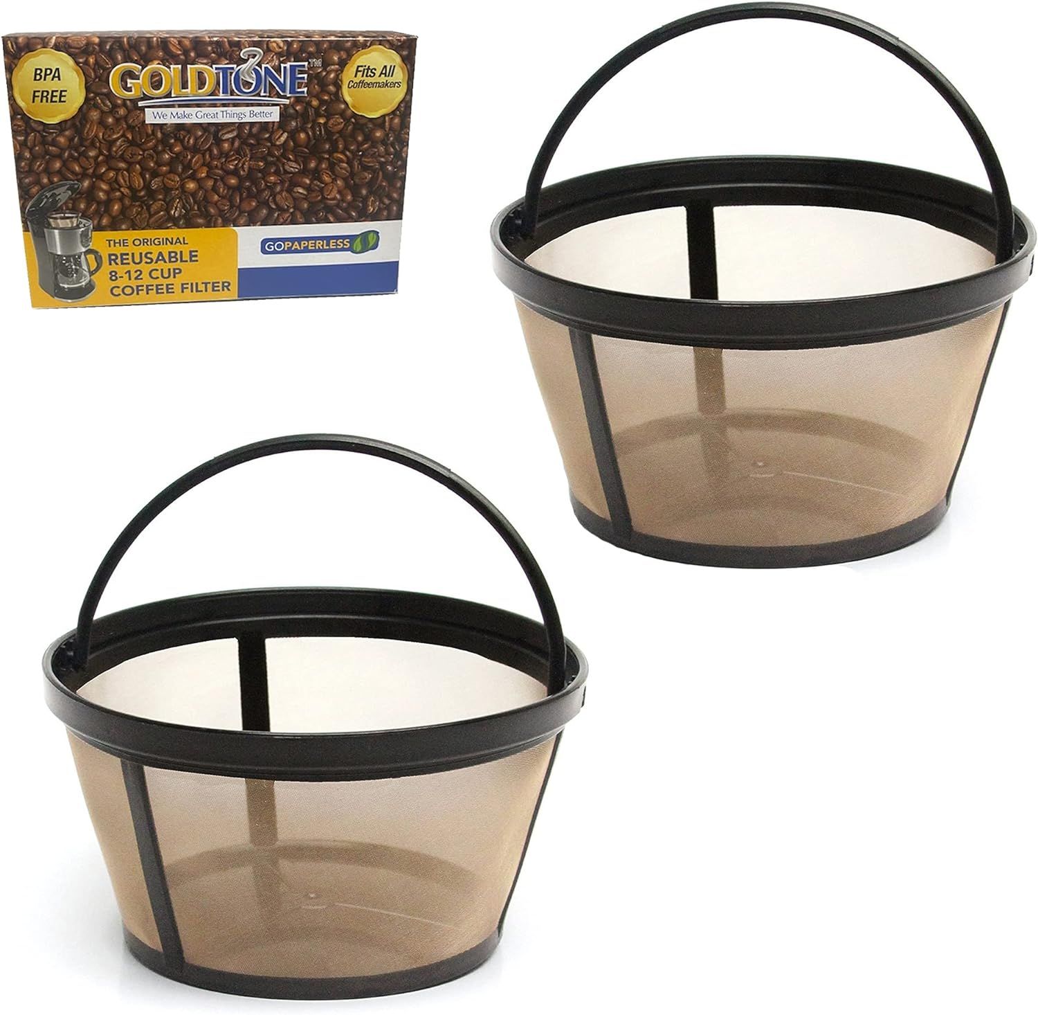 GoldTone Brand Reusable 8-12 Cup Basket Coffee Filter fits Mr. Coffee Makers and Brewers. Replace... | Amazon (US)