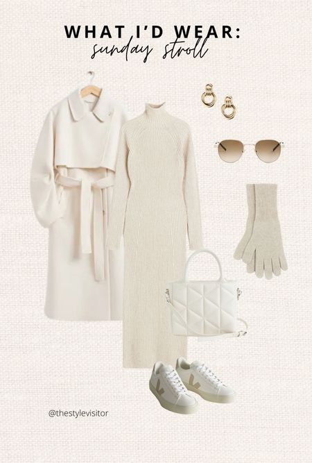 All cream outfit wearing a knit dress. I have it in black and the fabric is amazing. I paired it with sneakers for a laid back but chic look. The trench coat is one of a kind: from wool and it has detachable arms. Read the size guide/size reviews to pick the right size.

Leave a 🖤 to favorite this post and come back later to shop

#cream outfit #casual weekend look #gloves #veja #wool coat 

#LTKSeasonal #LTKworkwear #LTKstyletip