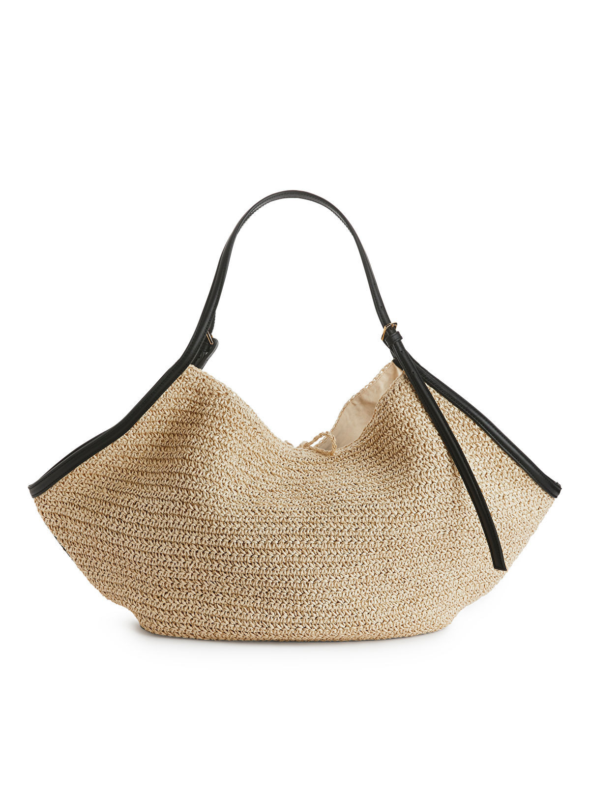 Leather-Detailed Straw Bag | Arket EU