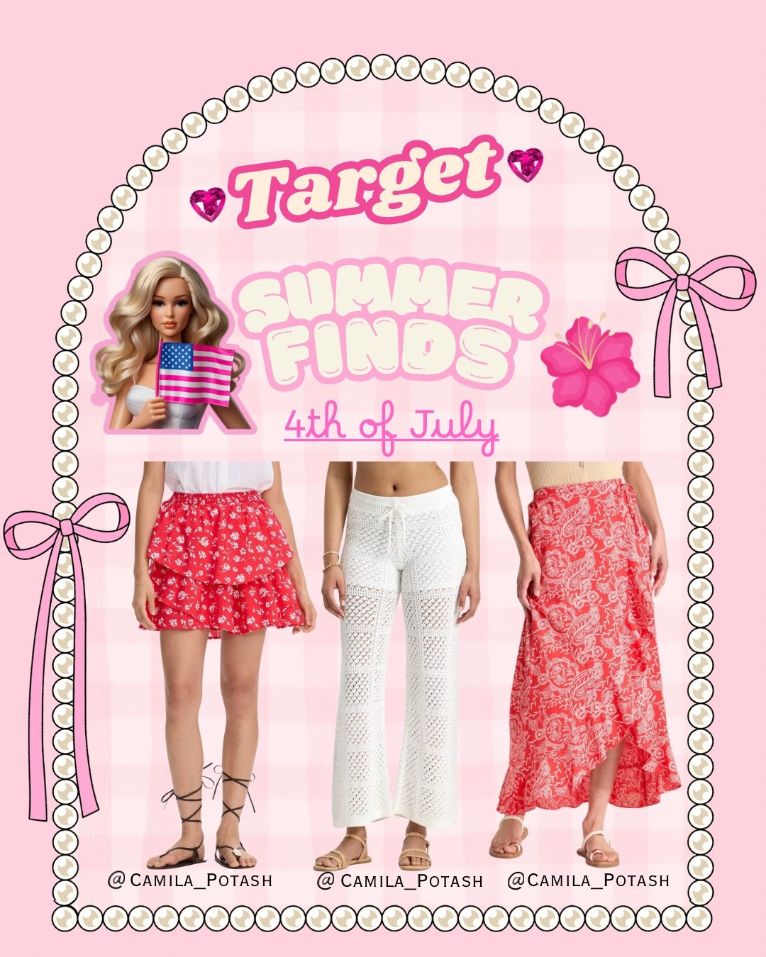 ✨Your summer closet just got a major upgrade! These Target skirts and pants are the ultimate festive staples for your 4th of July wardrobe 💥🍒

From the flirty red tiered mini skirt, to the breezy crochet pants, and the elegant printed ruffle maxi—these pieces are versatile, lightweight, and perfect for every sunny celebration. Pair them with a crop top, graphic tee, or swimsuit for the cutest Americana look! 🇺🇸👒

🌞 Whether you’re headed to a backyard BBQ, beach day, or fireworks show, these affordable Target finds are your go-to for red, white, and CUTE! Tap to shop now on my LTK 💻✨

#TargetStyle #LTKSummerLooks #TargetOutfits #FourthOfJulyStyle #LTK4thofJuly #AmericanaStyle #LTKSeasonalStyle #TargetBottoms #TargetFinds #LTKUnder30 #SummerOutfitIdeas #PatrioticOutfitInspo #CrochetPants #RuffleSkirtStyle #TieredSkirtTrend #TargetSkirtLove #LTKTargetFinds #TargetFashion2025 #OOTDTargetStyle #RedWhiteAndCute #BBQOutfitIdeas



	•	4th of July skirts Target
	•	red mini skirt outfit
	•	white crochet pants
	•	Target summer fashion
	•	Target red skirt
	•	patriotic outfit for women
	•	ruffle maxi skirt
	•	affordable 4th of July clothes
	•	summer bottoms from Target
	•	beach outfit Target
	•	crochet cover up pants
	•	red white and blue outfit
	•	tiered skirt Target
	•	holiday BBQ outfit
	•	LTK Target style

#LTKStyleTip #LTKSummerEdit #LTKTravel