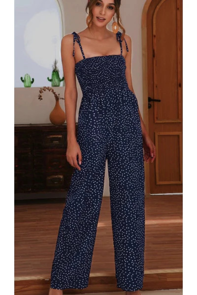 Kylah Polka Dot Jumpsuit $48 | Indigo Closet 