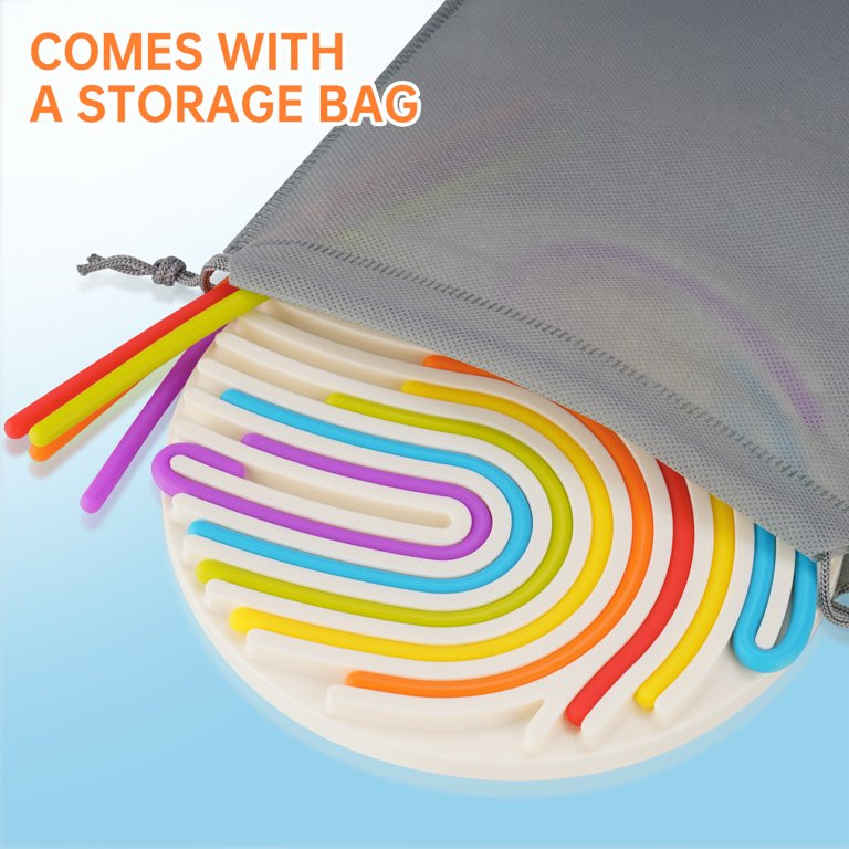 13 Silicone Strings Sensory Board Toy for Kids, Sensory Activity Board, Busy Board, Travel-Friend... | Walmart (US)