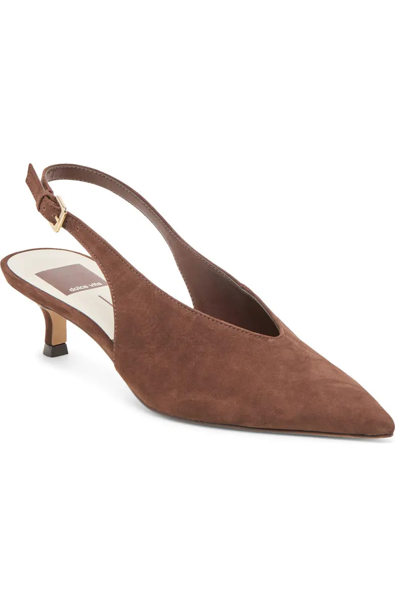Alenna Slingback Pointed Toe Kitten Heel Pump (Women) | Nordstrom