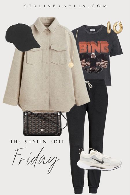 Outfits of the week- Friday edition, Casual style, jacket, graphic tee, joggers, StylinByAylin 

#LTKSeasonal #LTKstyletip #LTKunder100