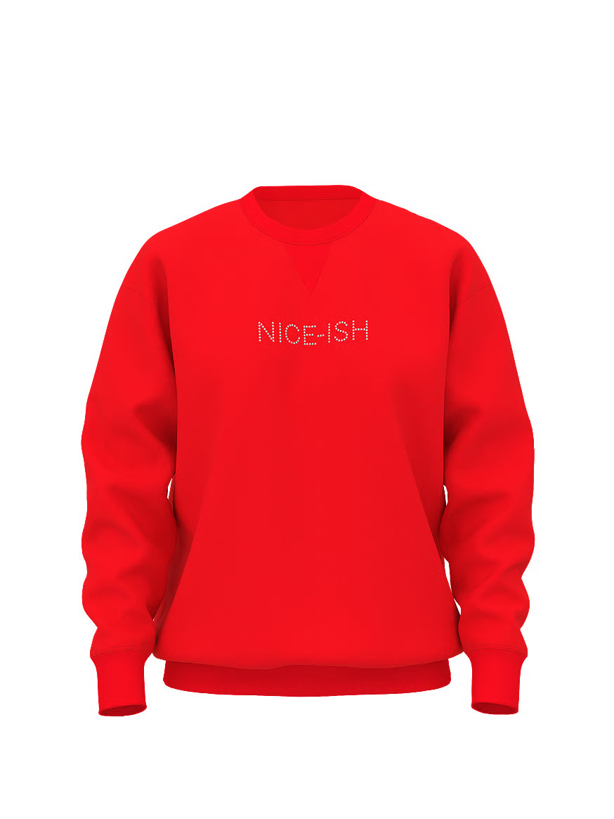 Buy Ivy Fleece Oversized Crew Sweatshirt, Bright Vermillion Santa'S Fave - Order Hoodies & Sweats... | Victoria's Secret (US / CA )