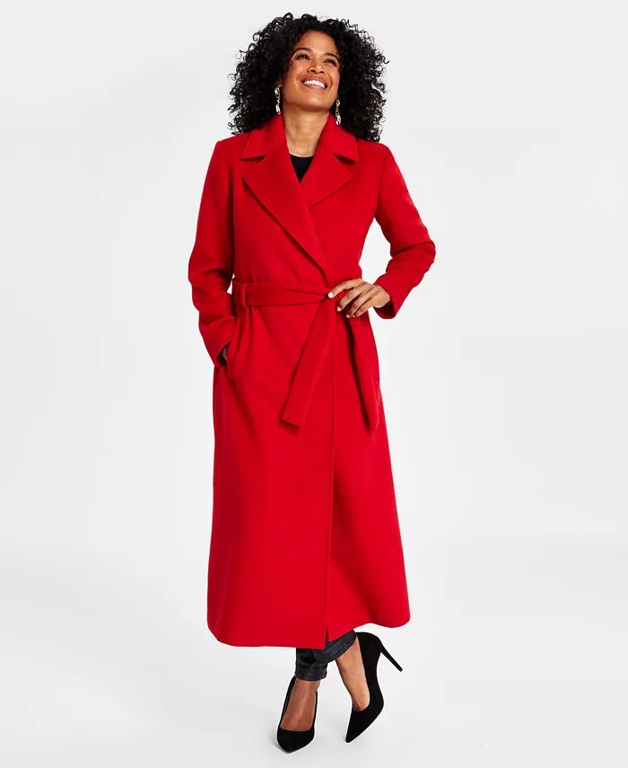 Women's Solid Belted Wool Coat, Created for Macy's | Macy's Canada
