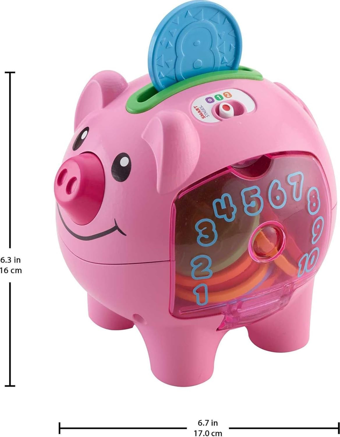 Fisher-Price Baby & Toddler Toy Laugh & Learn Smart Stages Piggy Bank with Educational Songs & Ph... | Amazon (US)