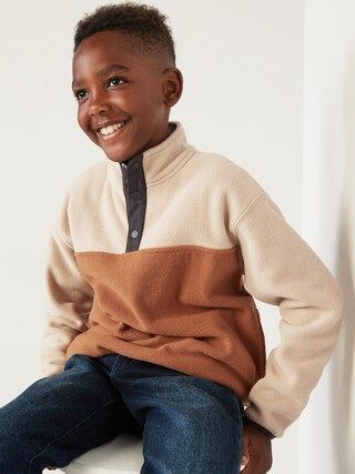 Micro Fleece 1/4-Snap-Button Color-Block Pullover Sweater for Boys | Old Navy (US)