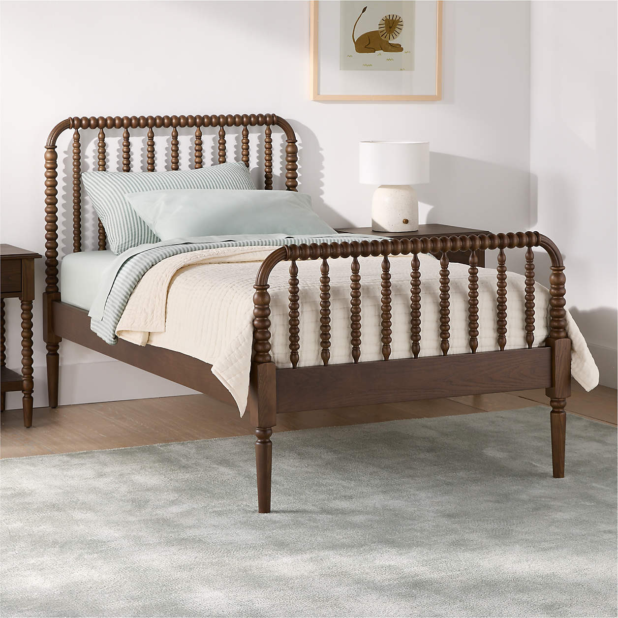 Jenny Lind Deep Brown Wood Spindle Kids Bed | Crate & Kids | Crate & Barrel