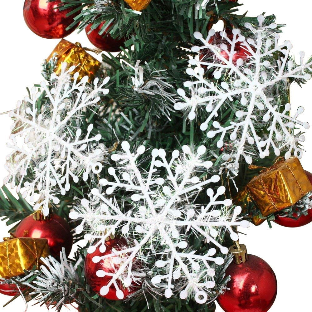 60Pcs White Snowflake Ornaments Decorations Christmas Tree Hanging Decorations Party Supplies | Walmart (US)