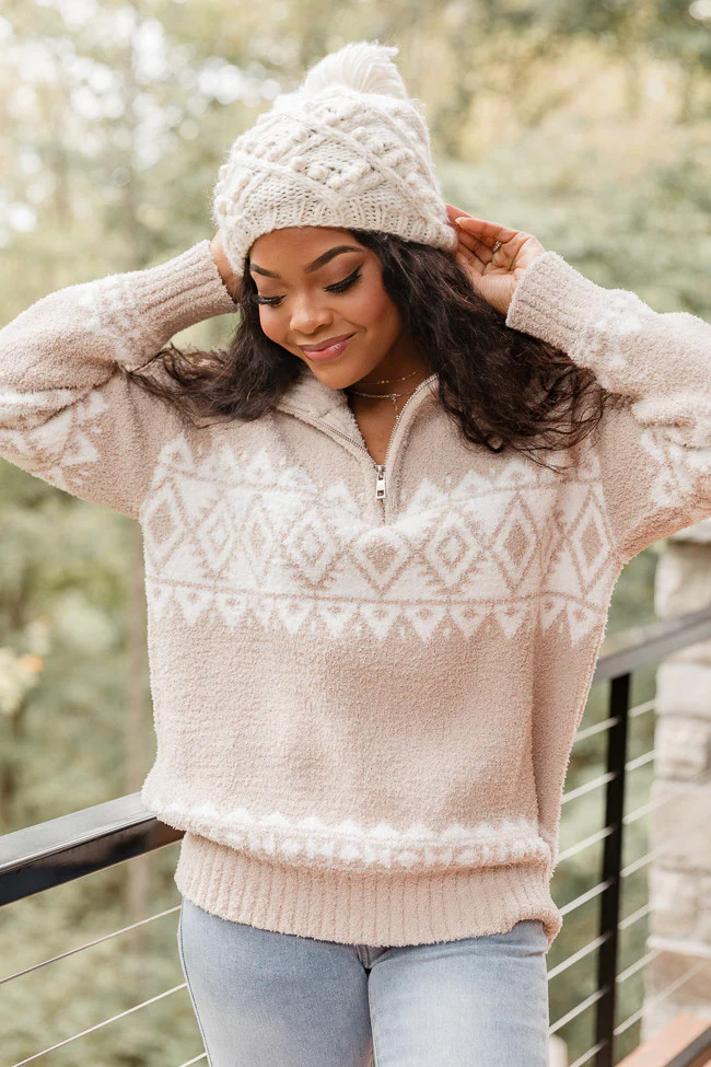 Wish We Were Beige Pullover | Pink Lily