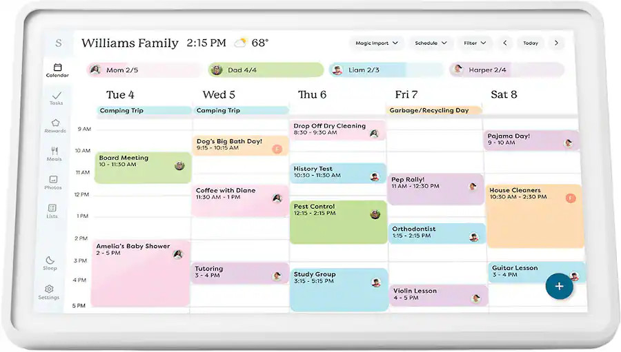 Skylight - Calendar 2: 15 Inch Touchscreen Smart Calendar and Chore Chart - White | Best Buy U.S.