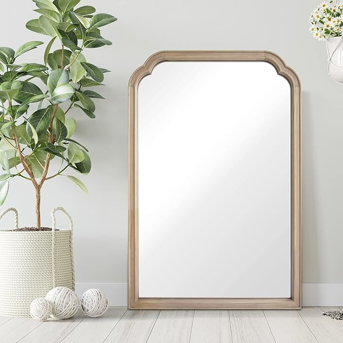 WallBeyond Farmhouse Bathroom Mirrors for Wall Mounted, 24" x 36" Rustic Wood Frame Wall Mirrors ... | Amazon (US)