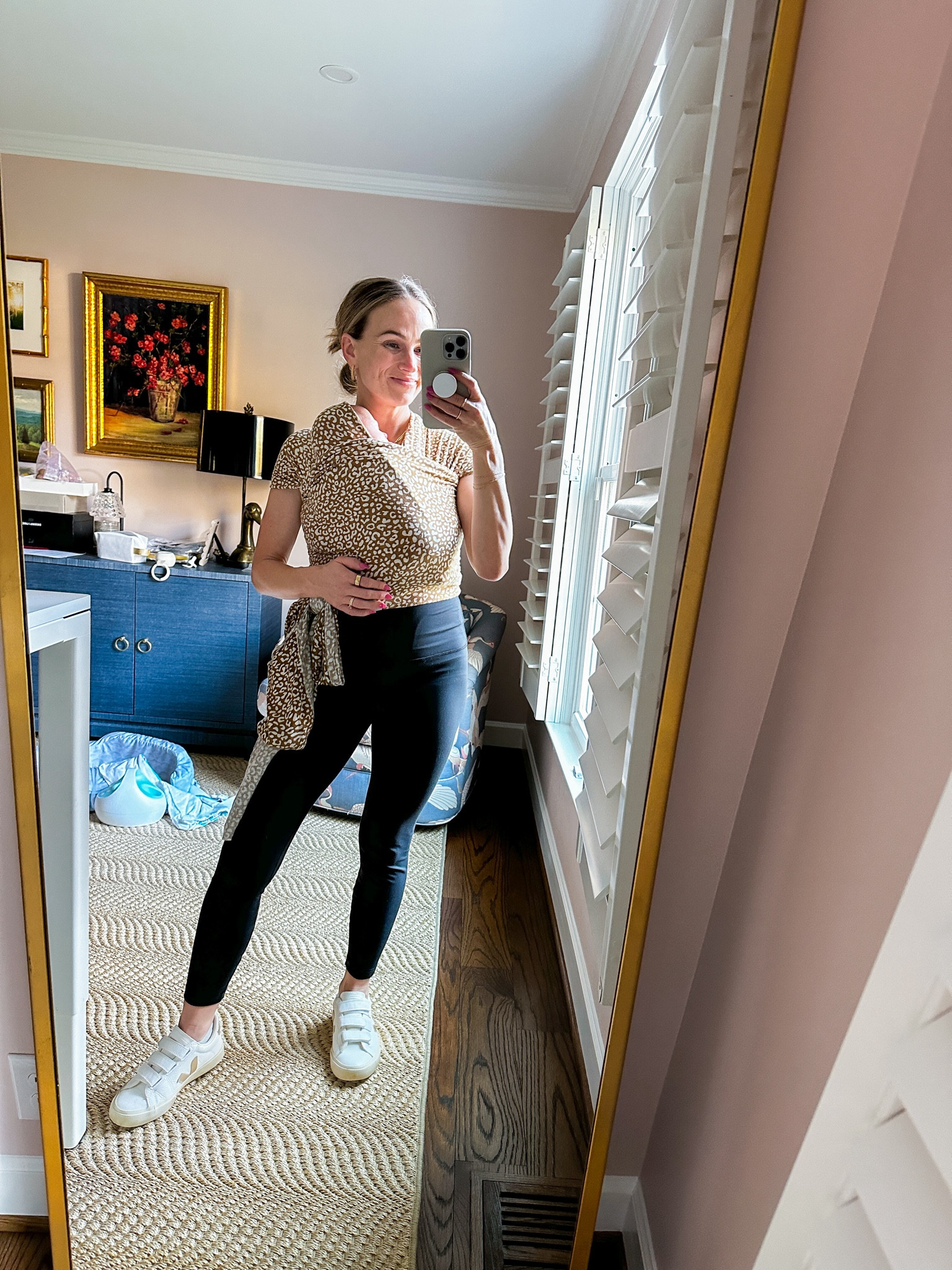 My favorite wrap for baby wearing. I linked my favorite leggings for postpartum / post c section and my bump and breastfeeding pillow that you can see in the background  

#LTKbump #LTKbaby