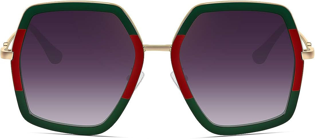 WOWSUN Oversized Big Fashion Sunglasses For Women Irregular Fashion Shades | Amazon (US)