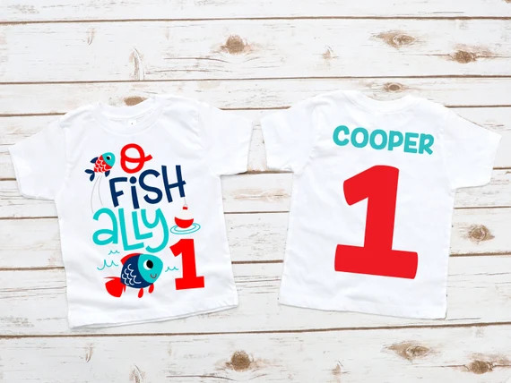 Ofishally 1 one boys first birthday fishing shirt 1st | Etsy | Etsy (US)