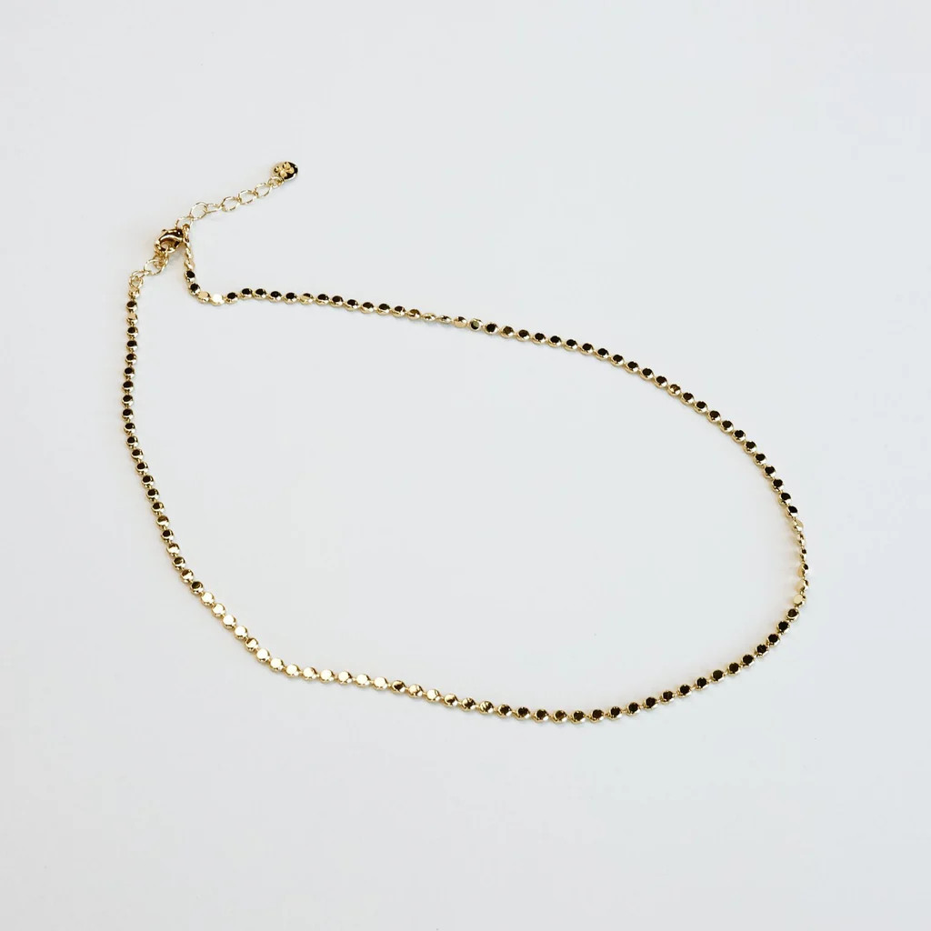 Gold Disc Chain Necklace | Nickel and Suede