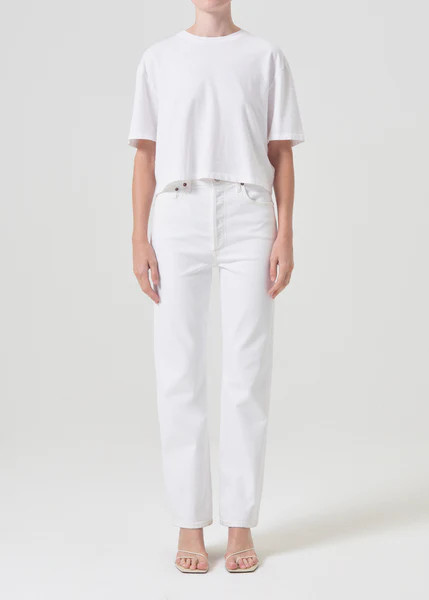 90's Pinch Waist High Rise Straight in Marshmellow | AGOLDE