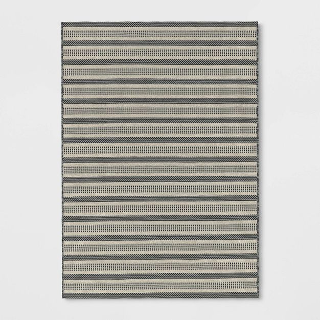 Powerloom Stripe Outdoor Rug Sage/Charcoal Gray - Threshold™ designed with Studio McGee | Target