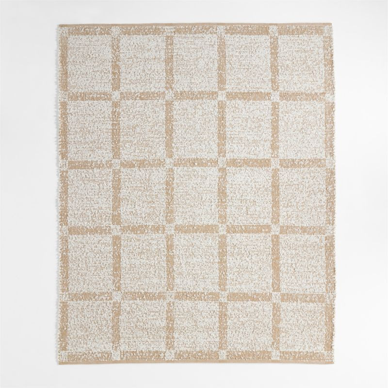 Boucle Stone Tan Handwoven Flatweave Kids Performance Area Rug 8'x10' | Crate & Kids | Crate & Barrel