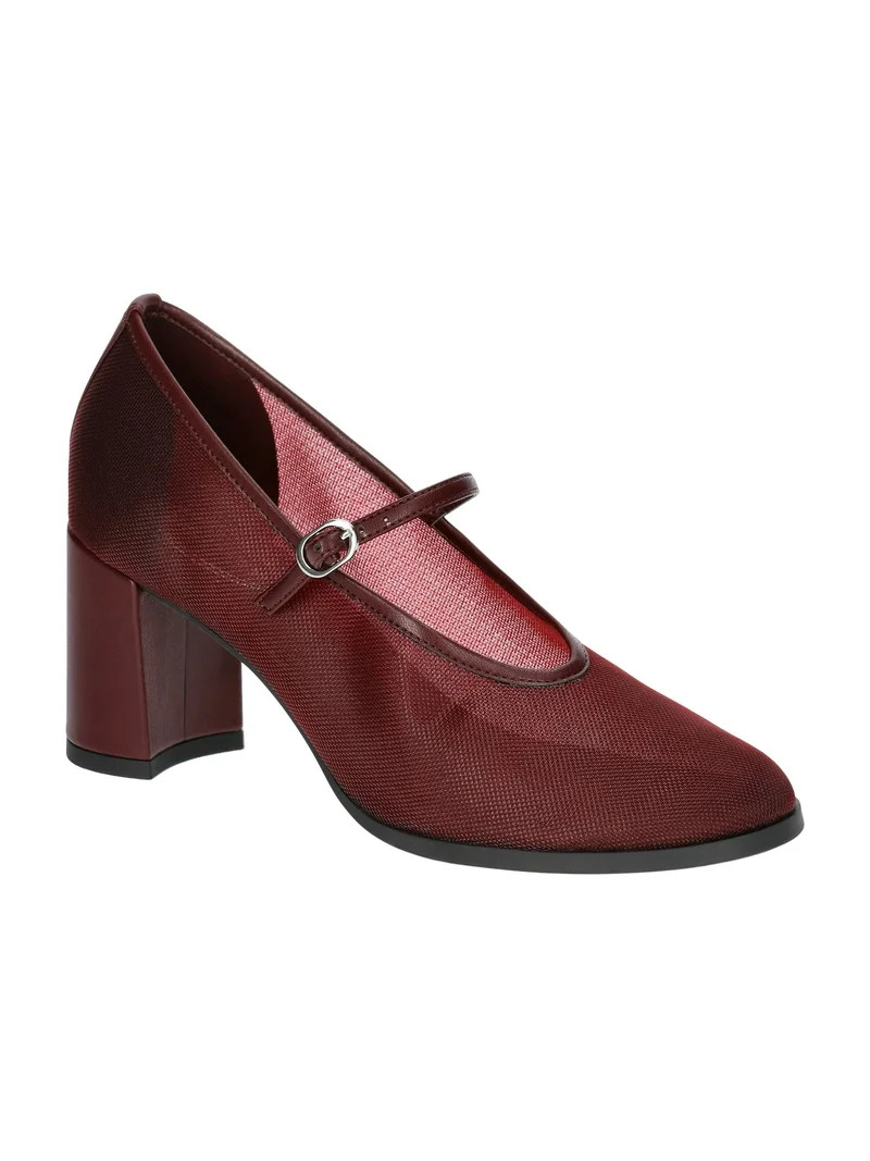 Scoop Women's Mesh Mary Jane Block Heel Pumps | Walmart (US)