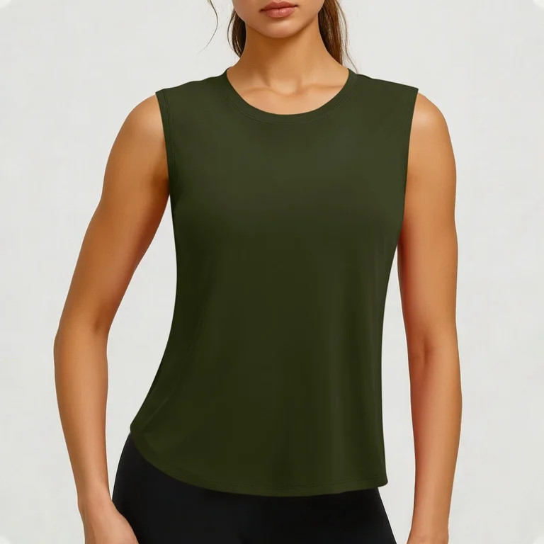 Karight Womens Quick Dry Workout Tank Top Sleeveless Crew Neck Moisture Wicking Athletic Yoga Shi... | Walmart (US)