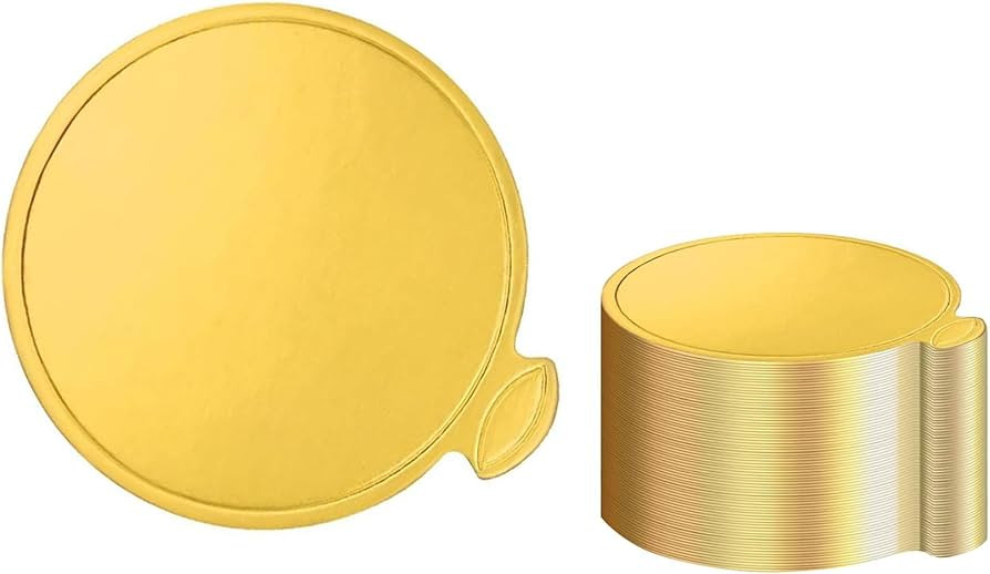 YYaaloa 3.15 Inch Mini Round Golden Cake Boards 100pcs Mousse Cupcake Base Paper Plates Circle De... | Amazon (US)