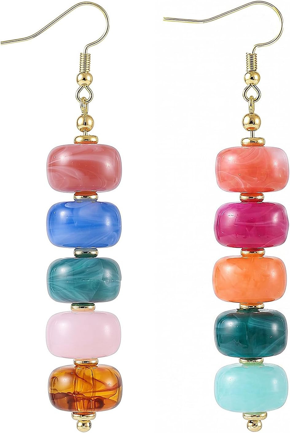SHERLOVE Chunky Statement Large Resin Beaded Dangle Earrings Women Trendy | Amazon (US)
