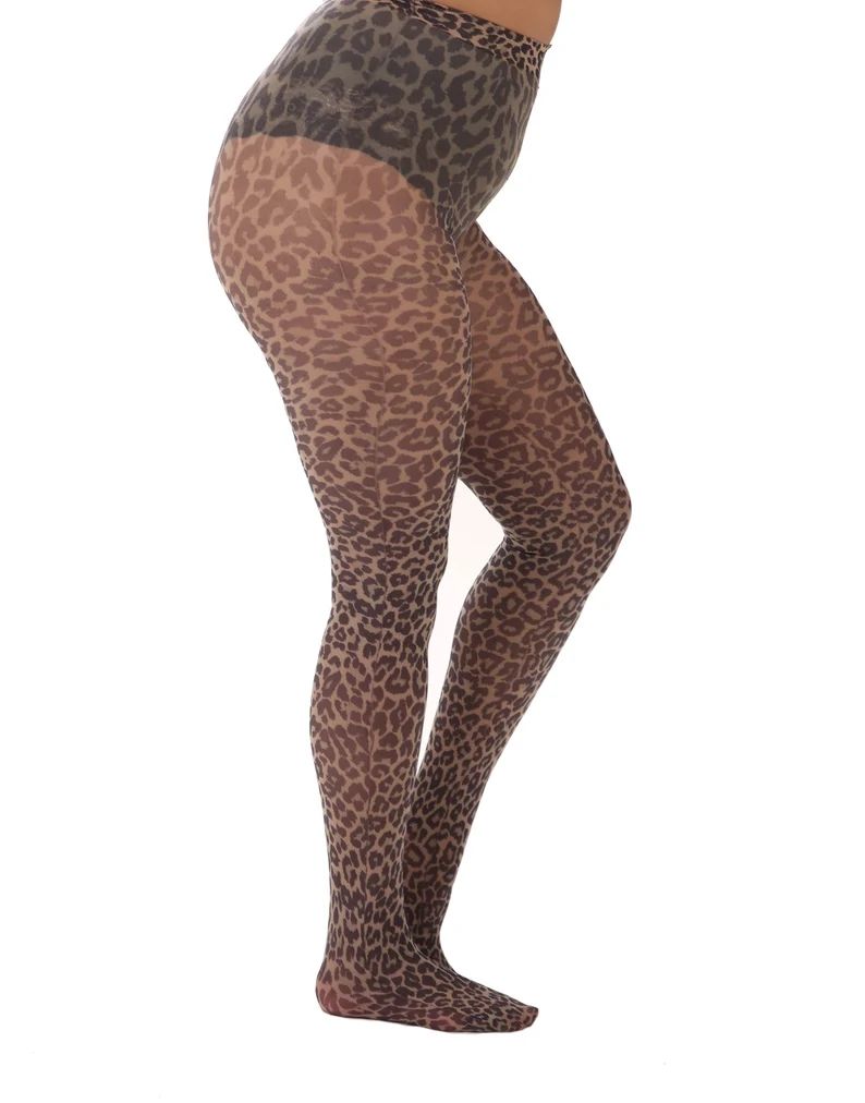 Silver Legs Leopard Print 50 Denier Curvatures Plus Size Tights up to 5XL - Etsy Canada | Etsy (CAD)