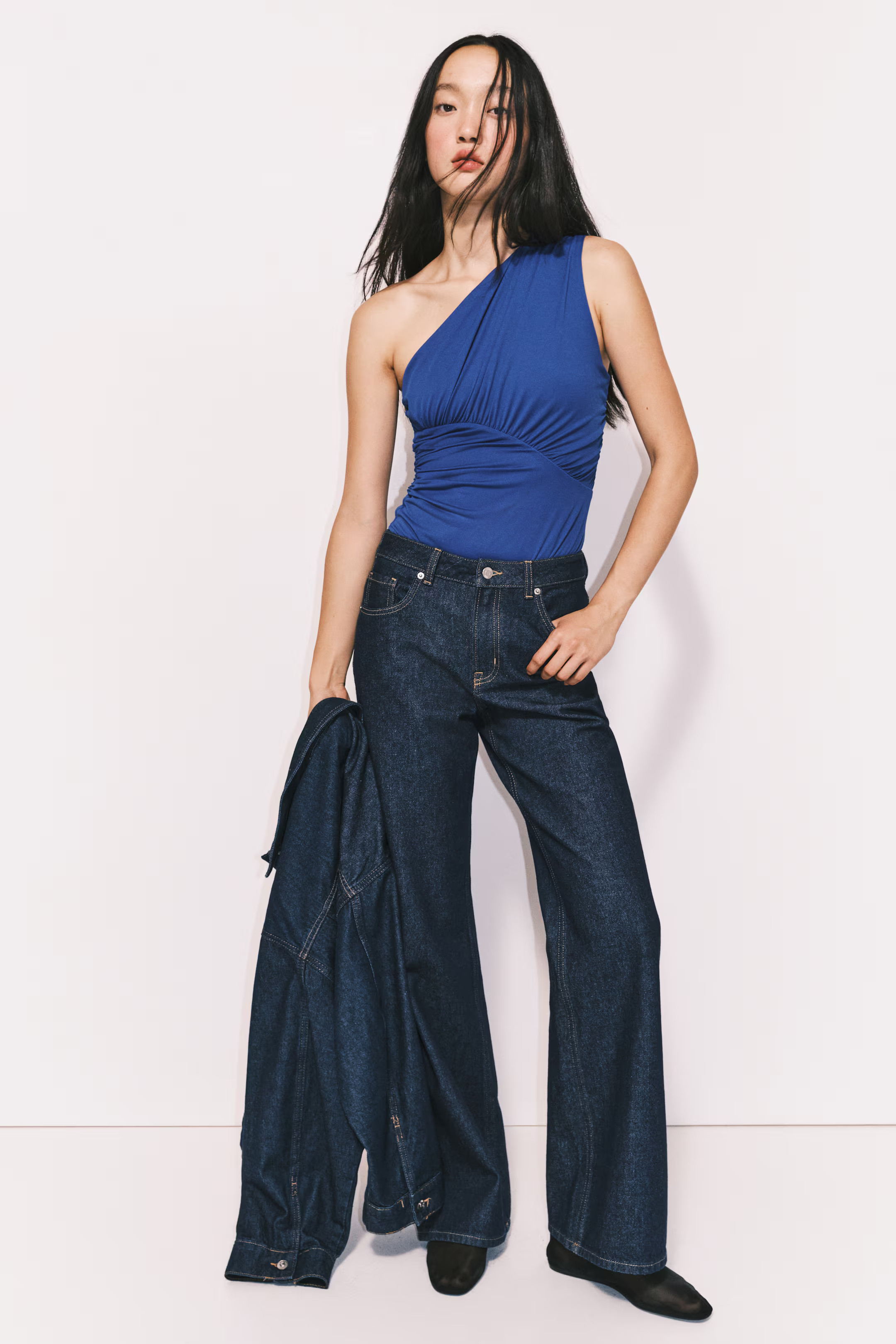 Draped One-Shoulder Thong Bodysuit | H&M (US + CA)