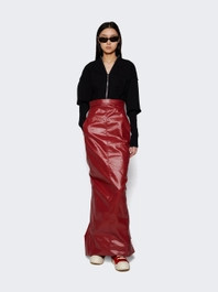 Dirt Pillar Denim Maxi Skirt Cardinal Red  | The Webster | The Webster