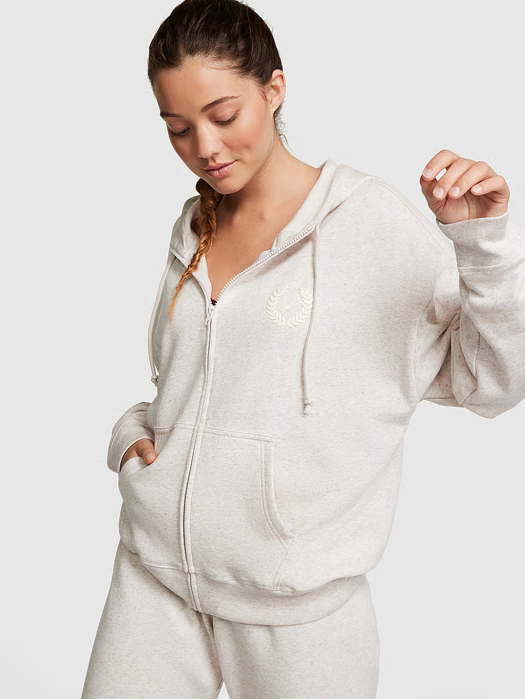 Everyday Fleece Relaxed Full-Zip Hoodie - PINK - pink | Victoria's Secret (US / CA )