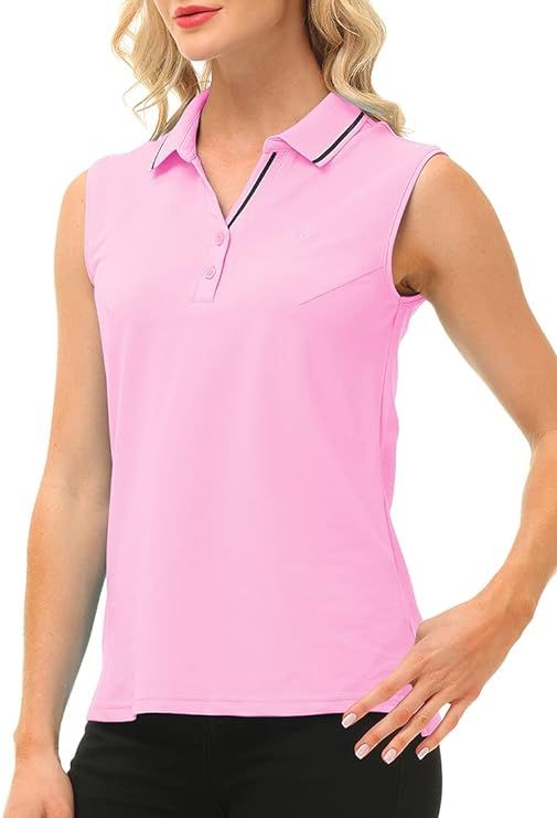 MoFiz Women's Sleeveless Golf Shirts Quick Dry UV Sun Protection Athletic Polo Tank Tops | Amazon (US)
