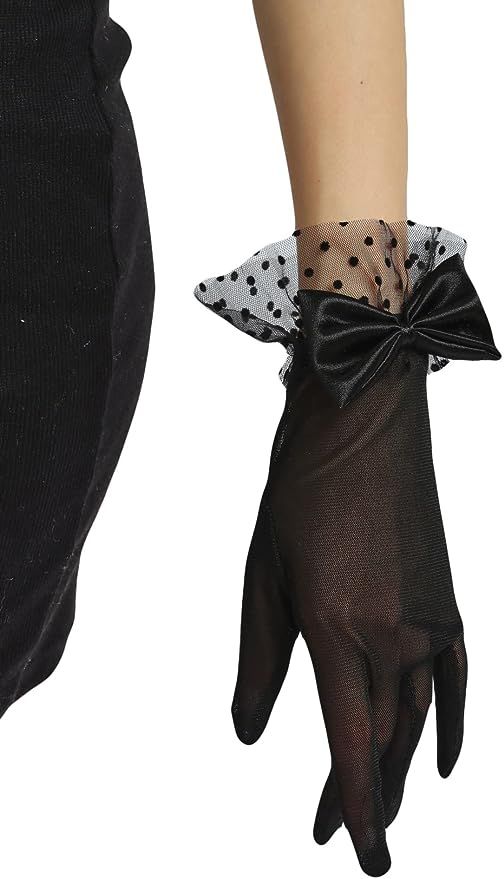 Sahabowi Satin Gloves Formal Bridal Banquet Party Wedding Opera Solid Colorful Mitten For Women | Amazon (US)