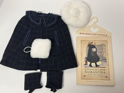 Pleasant Company 1989 Samantha's Winter Story-Plaid Cape, Hat, Muff Gaiters & Bk  | eBay | eBay US