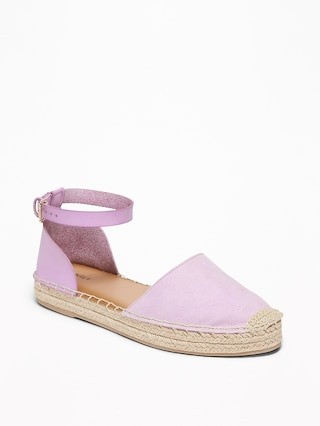 Faux-Suede/Faux-Leather Ankle-Strap Espadrilles for Women | Old Navy US