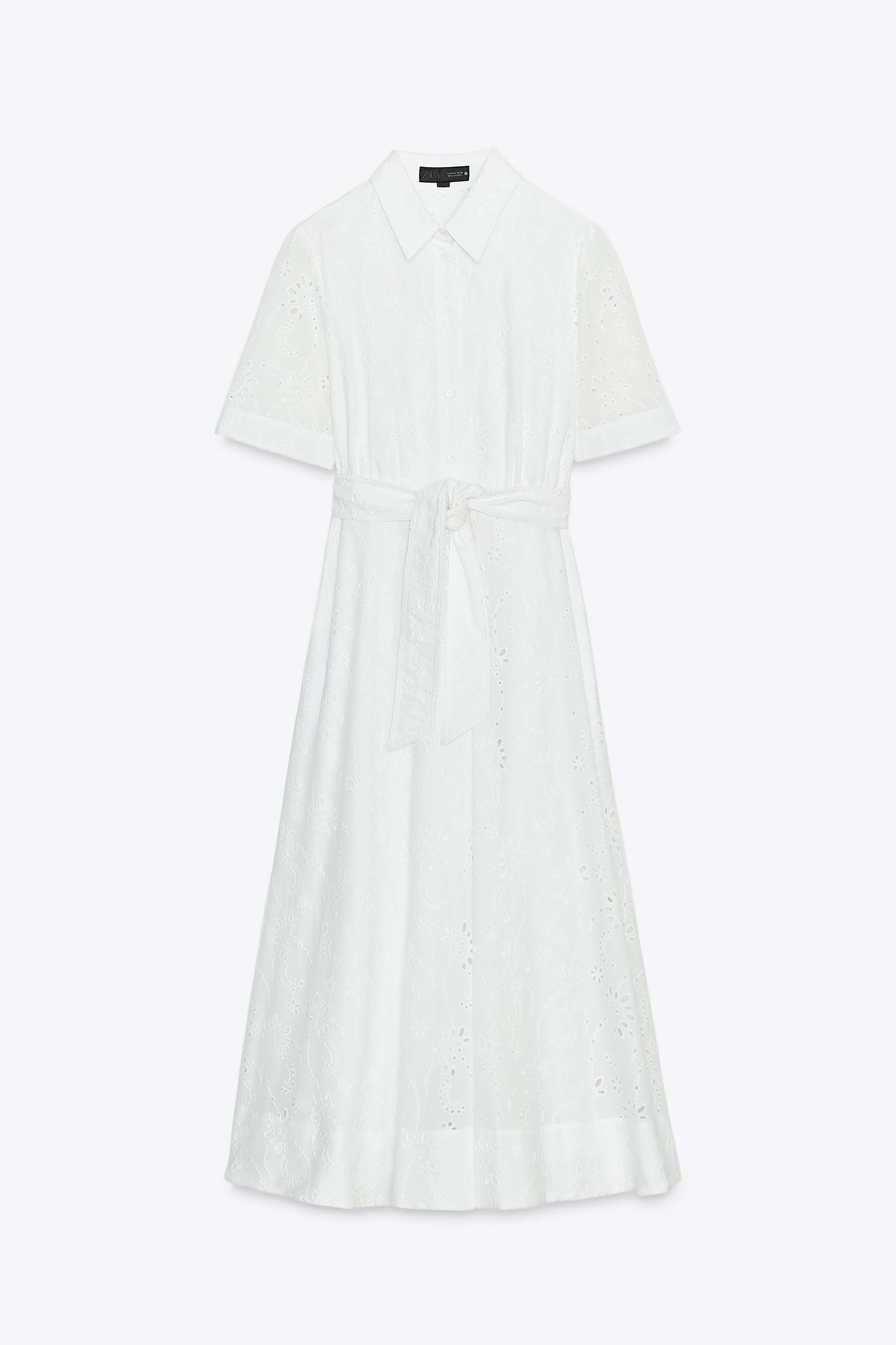 ZW COLLECTION EMBROIDERED SHIRT DRESS | Zara US