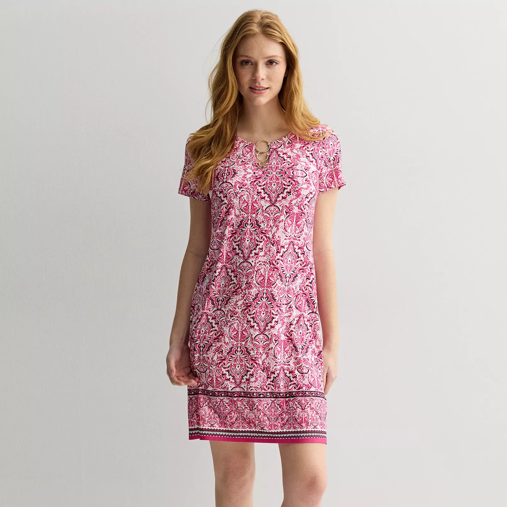 Women's Apt. 9® Short Sleeve 3-Ring Cutout Dress | Kohl's