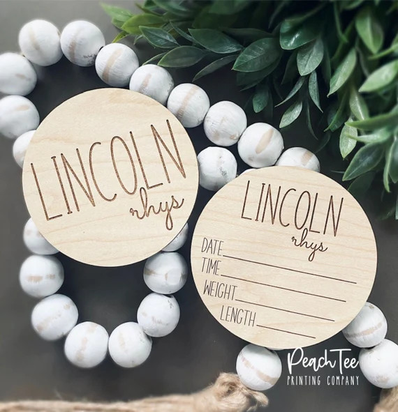 Wooden Baby Name Announcement Sign,  Wood Sign for Birth Reveal, Baby Name Reveal Sign, Small Bab... | Etsy (US)