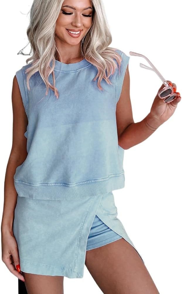 Women's 2025 casual summer short home two-piece set of pure cotton short sleeved T-shirt shorts s... | Amazon (US)