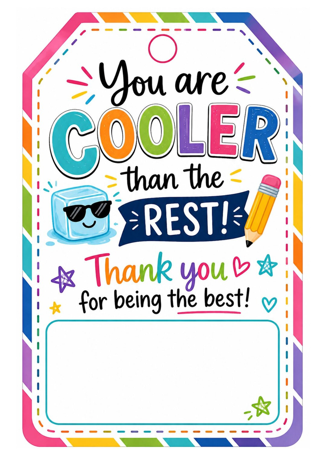 Teacher Appreciation Gift Tag \u2013 \u201cyou Are Cooler Than the Rest!\u201d \u2013 Printable T... | Etsy (Global)