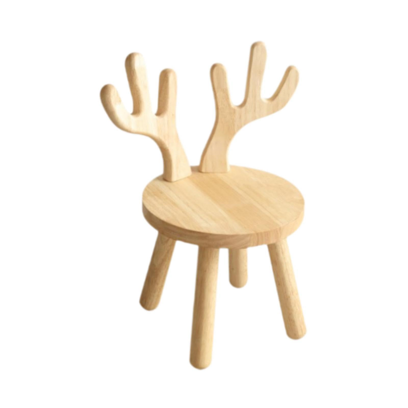Kids Wooden Chair Foot Stool Wood Stool Deer Antlers Design Children Chair Kids Backrest Ottoman ... | Amazon (US)