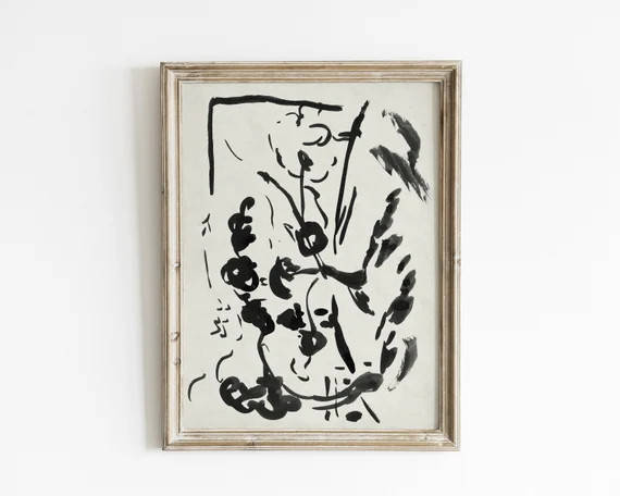 Minimalist Wall Art Vintage Sketch Art Abstract Print Wall - Etsy | Etsy (US)