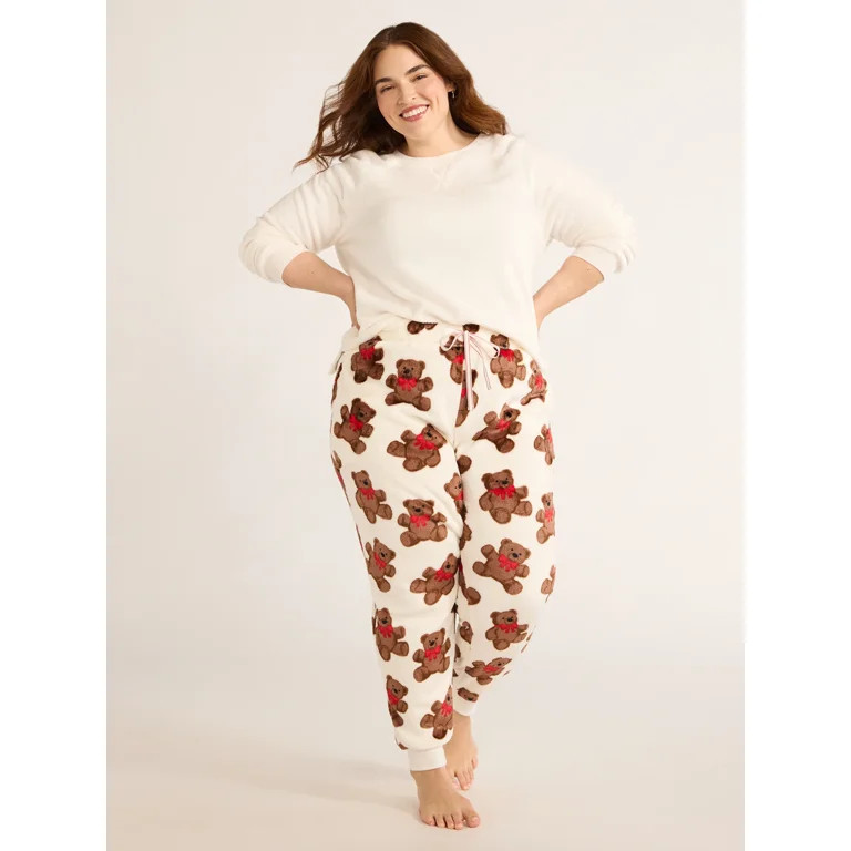 Joyspun Women's and Women's Plus Plush Sleep Jogger Pants, Sizes XS-3X | Walmart (US)