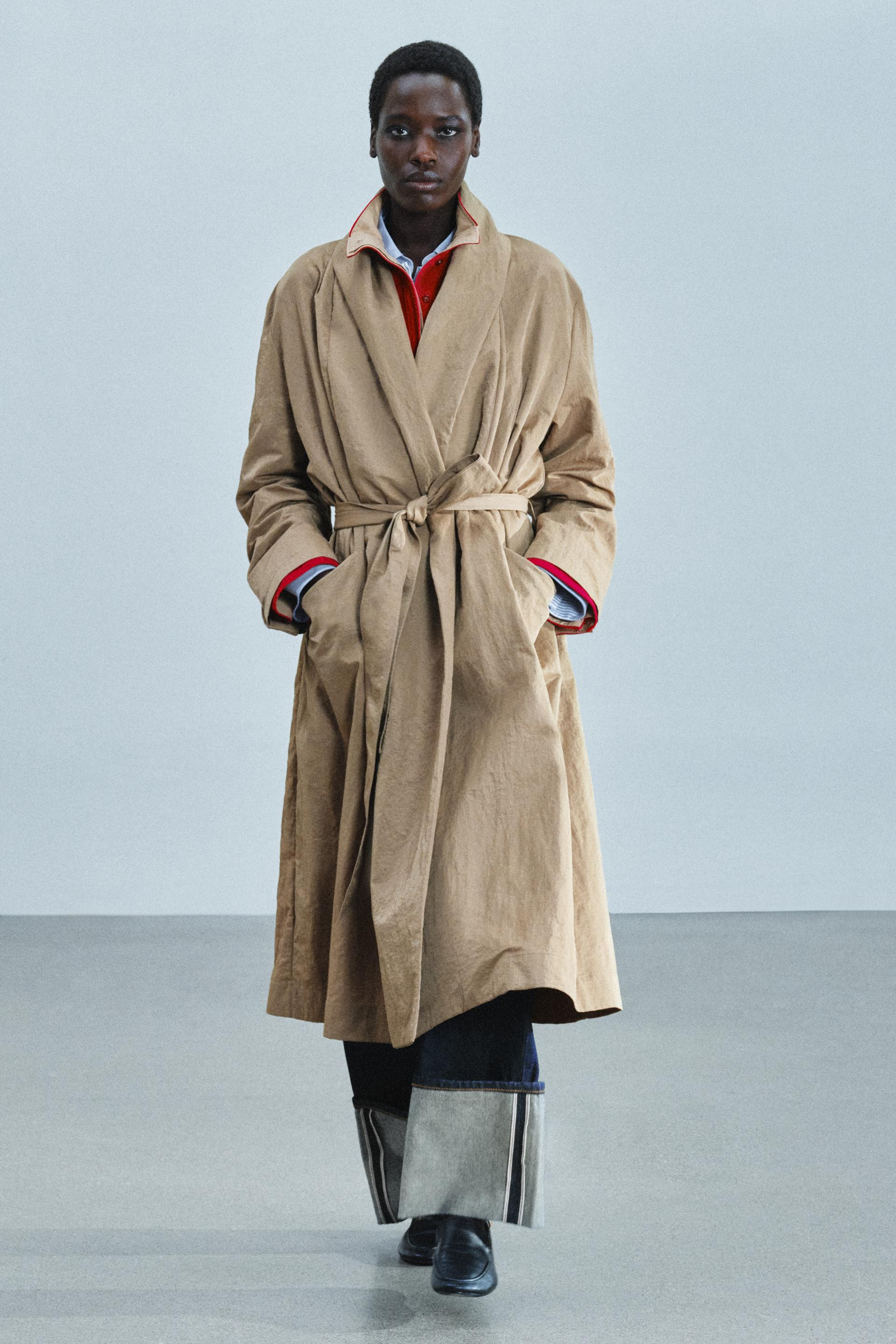 Zara - Zw Collection Belted Trench Coat - Dark Camel - Xs - Woman | Zara UK